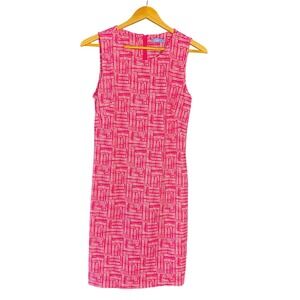 J. McLaughlin Sophia Catalina Dress Women‎ XS Pink White Geometric Sheath Resort